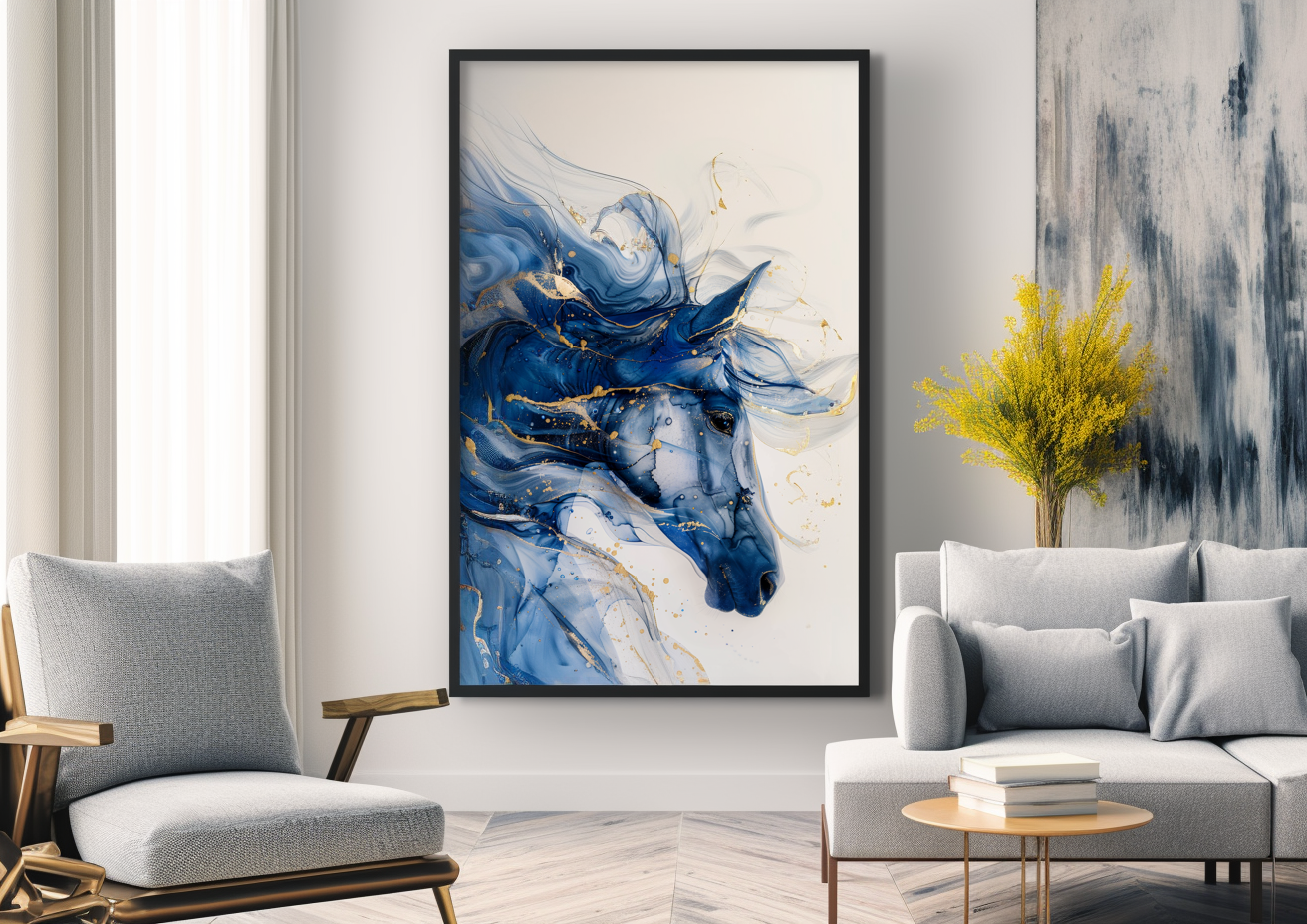 A Printable Copy of Abstract Alcohol Ink Horse Painting, Modern Horse Artwork, Horse Wall Decor, Contemporary Horse Art