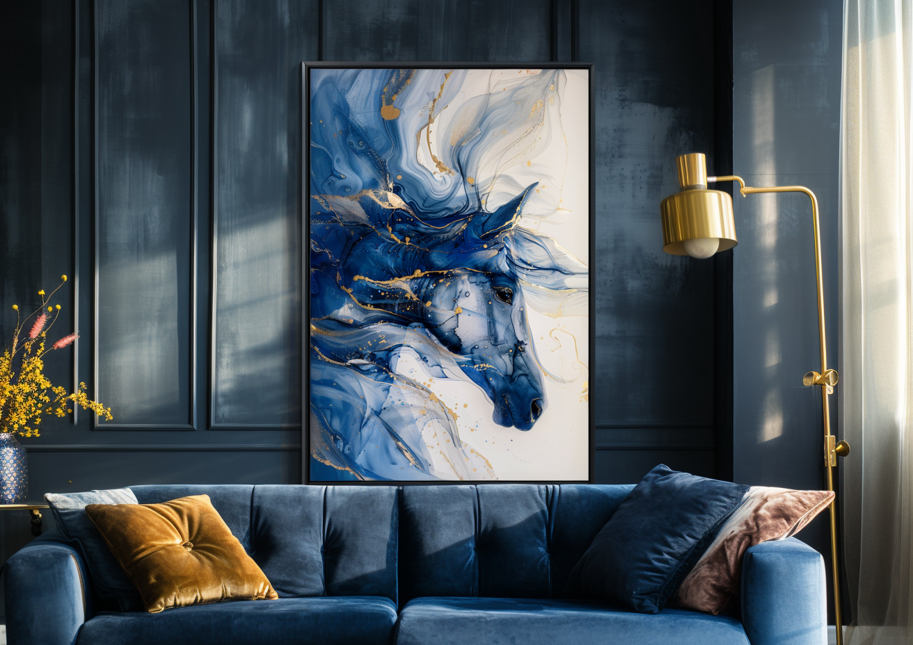 A Printable Copy of Abstract Alcohol Ink Horse Painting, Modern Horse Artwork, Horse Wall Decor, Contemporary Horse Art