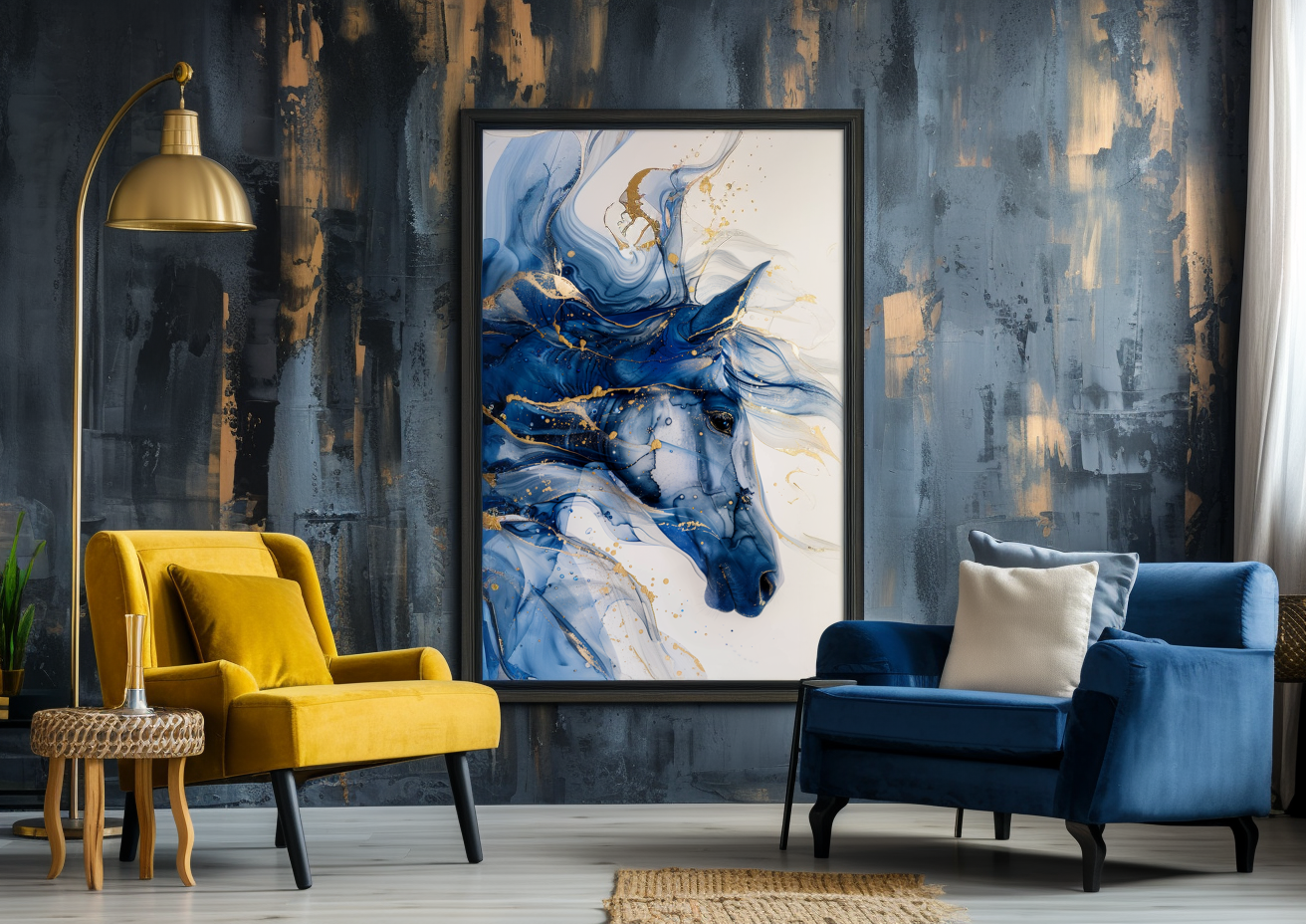 A Printable Copy of Abstract Alcohol Ink Horse Painting, Modern Horse Artwork, Horse Wall Decor, Contemporary Horse Art