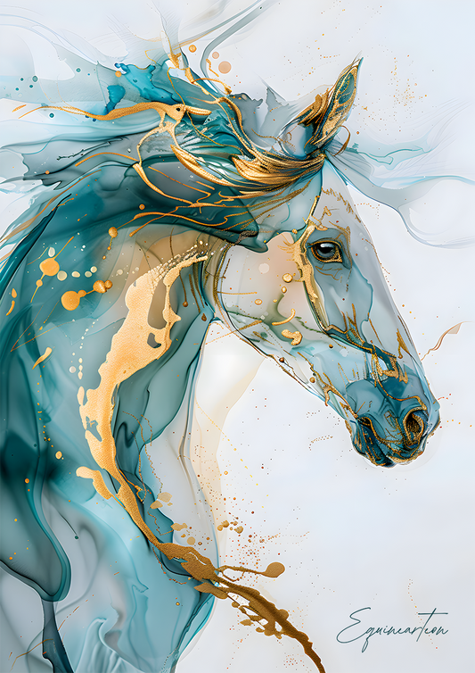 A Printable Copy of Alcohol Ink Horse Painting, Abstract Horse Art, Horse Wall Decor, Equine Art