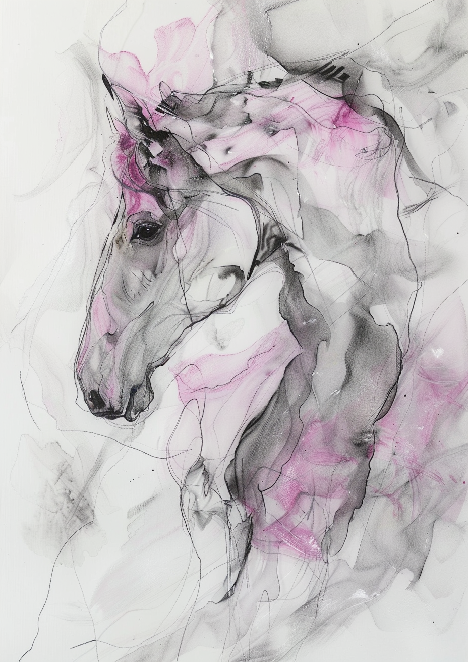 A Soft Copy of a Contemporary Style Horse Art, Modern Art Piece, Equestrian Art, Wall Decor