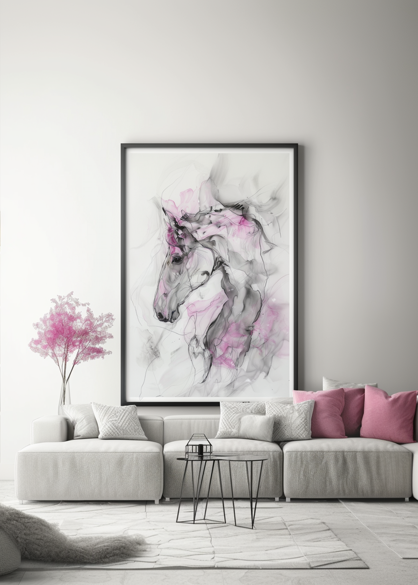 A Soft Copy of a Contemporary Style Horse Art, Modern Art Piece, Equestrian Art, Wall Decor