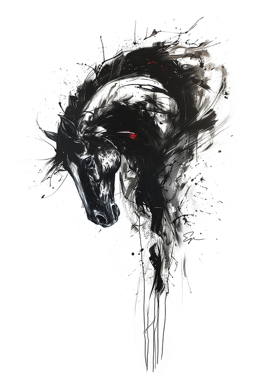 A Printable Copy of a Modern Horse Art, Expressionist Imagery, Modern Wall Decor, Unique Piece of Art