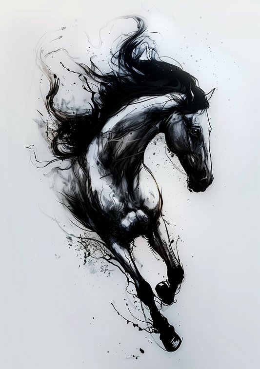 A Printable Copy of an Abstract Horse Art, Expressionist Imagery, Modern Wall Decor, Unique Piece of Art