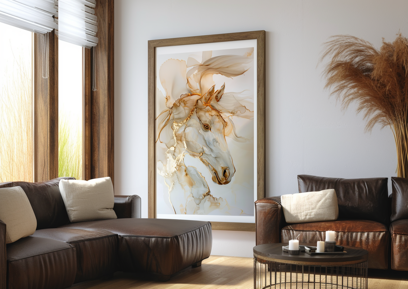 A Printable Copy of a Alcohol Ink Style Horse Art, Unique Piece, Modern Equestrian Art